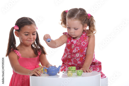 Photo: Little girl tea party Little girl tea party