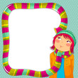 Vector: girl with a long scarf and space for text girl with a long scarf and space for text