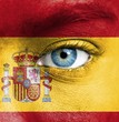 Human face painted with flag of Spain