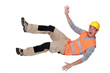 Builder falling through the air