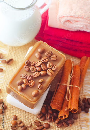Photo: coffee soap, soap for spa, coffee and milk coffee soap, soap for spa, coffee and milk
