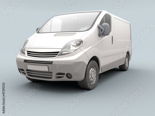 Illustration: White commercial van White commercial van