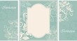 Wedding invitation cards with floral elements.