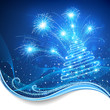 Magic Christmas tree with fireworks