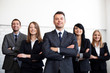 Business group with male leader