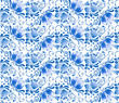 Russian national floral pattern in gzhel style.