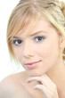 Beauty shot of a woman's face and hands