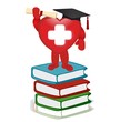 red heart and books - graduation
