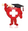 red heart and white background - graduate