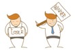 cartoon character winner and loser