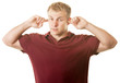 Man With Fingers in Ears