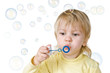 little boy and soap bubbles