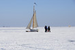 icesailing on frozen lake