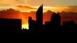 Nederland Haag skyline sunrise