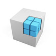 3d cube isolated on a white