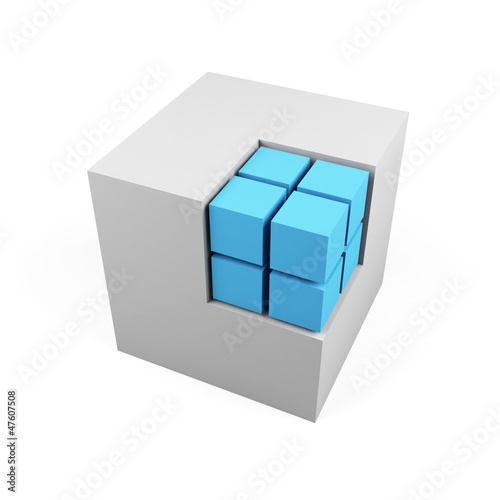 Illustration: 3d cube isolated on a white 3d cube isolated on a white