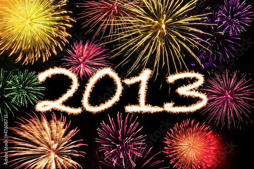 Photo: Fireworks new year background Fireworks new year background