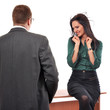 Colleagues flirting at job