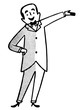 a man dressed in a suit with bowtie