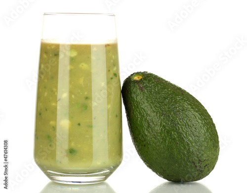 Photo: Useful fresh avocado isolated on white Useful fresh avocado isolated on white