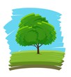 Illustration: Tree paint brush art Tree paint brush art