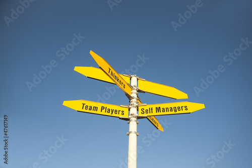 Photo: Character trait sign post. Character trait sign post.
