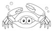 illustration of Cartoon crab - Coloring book