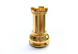 Illustration: 3D Golden Chess Rook (Castle) Figure 3D Golden Chess Rook (Castle) Figure