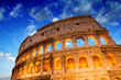 Beautiful dramatic sky over Colosseum in Rome