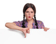 Woman with blank