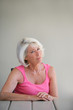 Serious senior woman