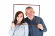 Foto: Opa und Enkelin mit Rahmen Opa und Enkelin mit Rahmen