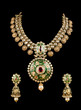 Close up of diamond necklace with diamond ear ring