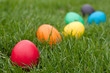 Photo: Easter eggs in a row Easter eggs in a row