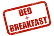 Grunge Stempel rot BED + BREAKFAST