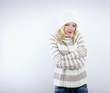 beautiful blonde woman - wintertime
