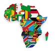 Carte d'Afrique avec les drapeaux des pays