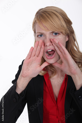 Photo: Businesswoman shouting Businesswoman shouting