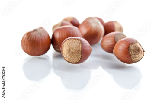 Photo: Nuts filberts isolated on white background. Nuts filberts isolated on white background.