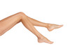 Healthy perfect female legs isolated on white background