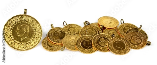 Photo: Gold coins. ( Turkish gold coins ). Gold coins. ( Turkish gold coins ).