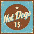 Vektor: Retro banner with the inscription Hot Dog Retro banner with the inscription Hot Dog