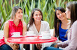 Women talking over coffee
