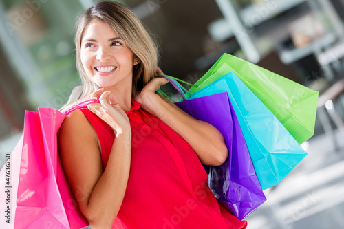 Photo: Pensive female shopper Pensive female shopper