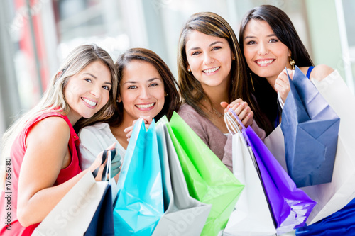 Photo: Happy group of shopping women Happy group of shopping women