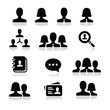 Man woman user vector icons set