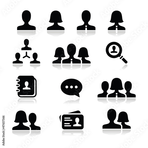 Vector: Man woman user vector icons set Man woman user vector icons set