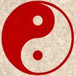 Yin and yang red smoke texture.