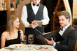 Couple having dinner in a luxury restaurant