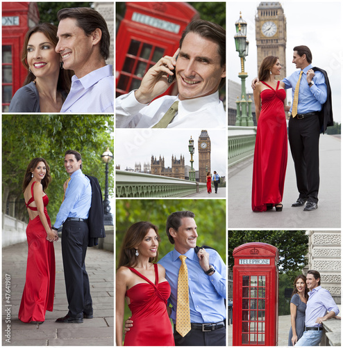 Photo: Montage of Romantic Couple in London England Montage of Romantic Couple in London England